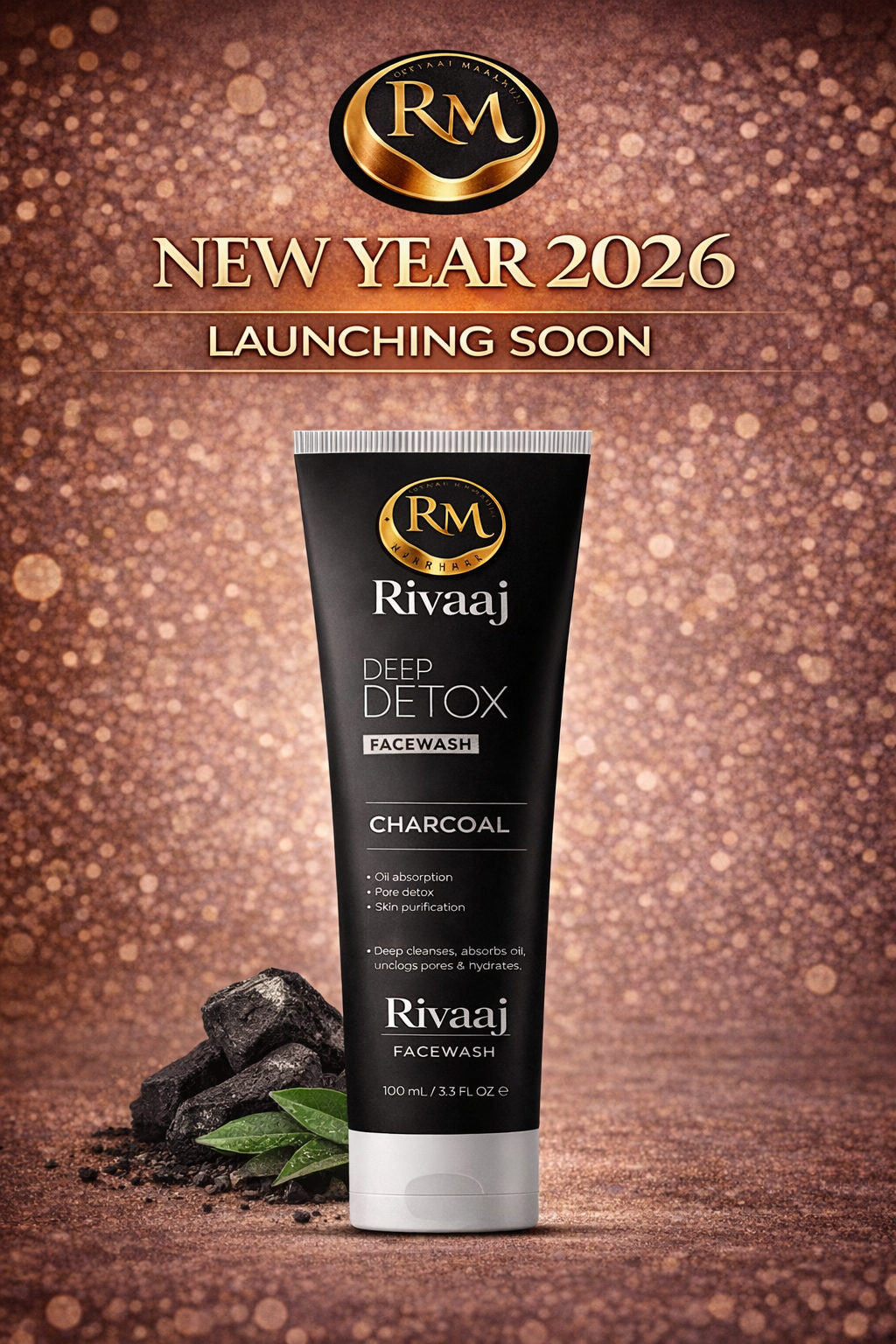 Rivaaj Deep Detox Charcoal Face Wash | Deep Cleansing & Oil Control