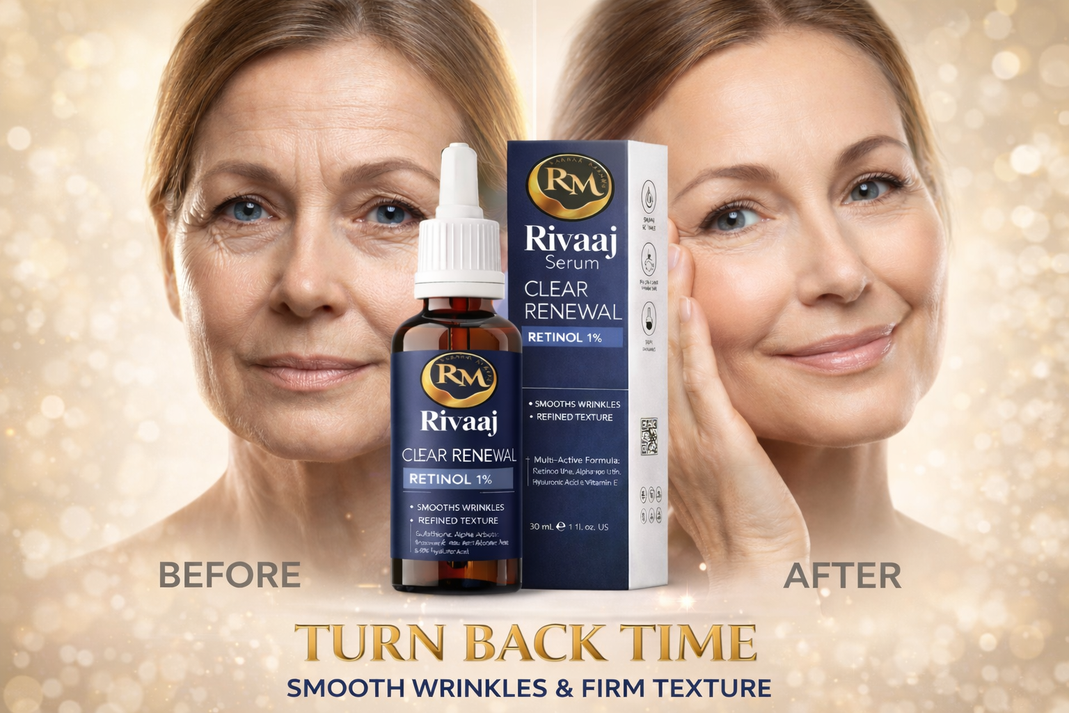 Rivaaj Retinol 1% Face Serum | Anti-Aging, Wrinkle Repair & Skin Renewal (30ml)